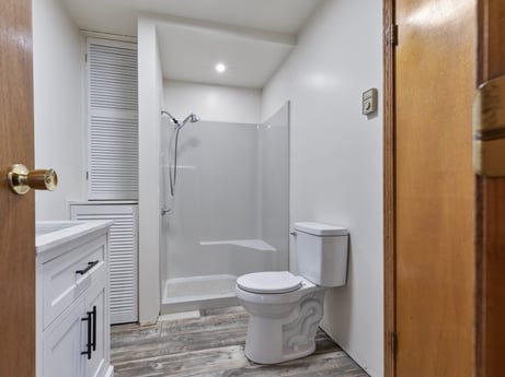 An image featuring plumbing fixture, property, toilet seat, fixture, building, toilet, bathroom, door, purple, house at 1195 Twin Cuts Rd.