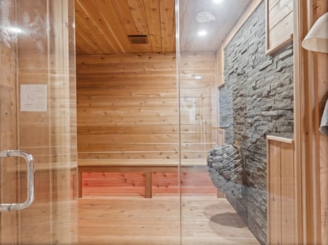 An image featuring wood, fixture, interior design, flooring, floor, wood stain, brick, wall, hardwood, beam at 125 Rimstone Ct.