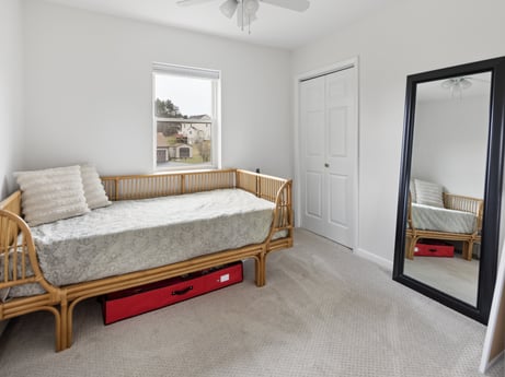 An image featuring property, ceiling fan, comfort, wood, interior design, cabinetry, lighting, floor, window, mirror at 18 Country View Dr.