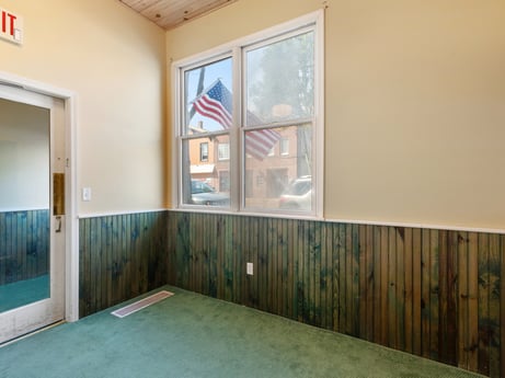 An image featuring building, window, wood, paint, house, interior design, floor, flooring, shade, wood stain at 213 Main St.