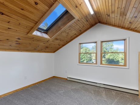An image featuring window, building, fixture, wood, architecture, floor, wall, flooring, beam, real estate at 127 Shore Dr.