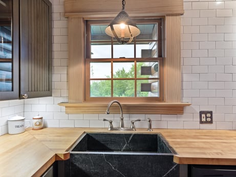 A kitchen at 1761 Brick House Rd featuring: tap, kitchen sink, countertop, cabinetry, sink, property, window, plumbing fixture, building, kitchen