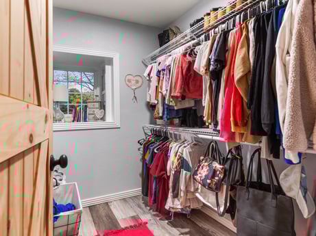 An image featuring property, clothes hanger, closet, interior design, window, floor, wardrobe, shelving, cabinetry, shelf at 17899 US-6.