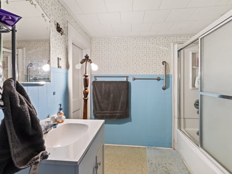 An image featuring property, bathtub, plumbing fixture, bathroom, sink, fixture, interior design, mirror, wall, tap at 2399 Keene Summit Rd.