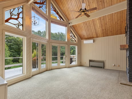 An image featuring property, building, wood, architecture, interior design, fixture, sky, shade, floor, real estate at 276 Mountain View Ln.