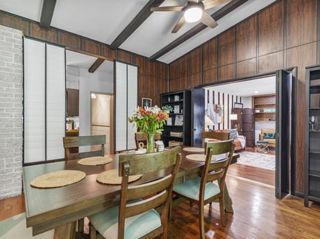 An image featuring property, furniture, wood, houseplant, lighting, interior design, flooring, picture frame, living room, floor at 104 Stony Mountain Rd.