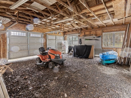 An image featuring wood, building, floor, flooring, beam, landscape, working animal, soil, room, home at 1841 Lynch Rd.