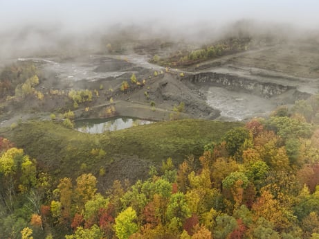 An image featuring cloud, nature, natural landscape, sky, highland, fog, mountain, body of water, tree, vegetation at Cheney Road.