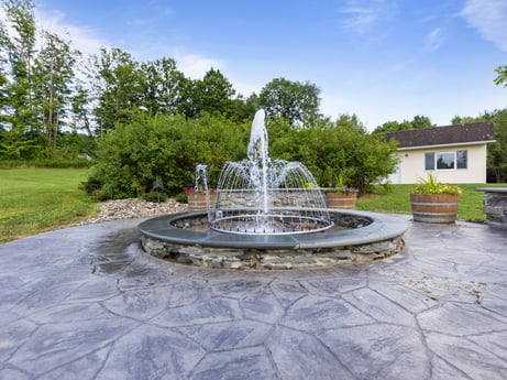An image featuring sky, cloud, water, plant, water resources, tree, fountain, building, grass, window at 130 Haighs Pond Rd.