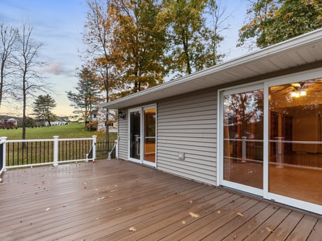 An image featuring sky, property, building, plant, tree, wood, porch, house, architecture, cottage at 74 Susquehannock Trail.