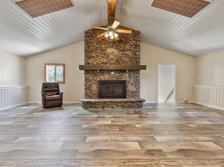 An image featuring property, building, wood, tile flooring, lighting, interior design, hall, floor, flooring, hardwood at 1195 Twin Cuts Rd.