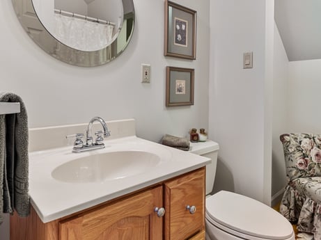 An image featuring mirror, tap, sink, bathroom cabinet, plumbing fixture, property, photograph, furniture, bathroom sink, white at 218 Point Rd.