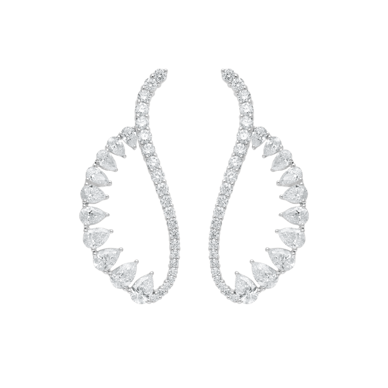 Fancy Ohrschmuck aus 18 Kt Weißgold mit Diamanten