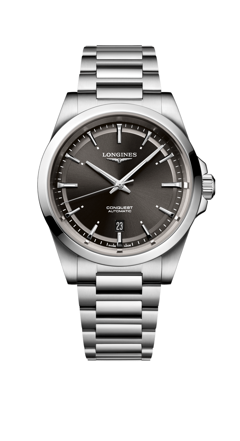Longines, Conquest 2023 Armbanduhr aus Stahl, Referenz L3.830.4.52.6, Produktaufnahme