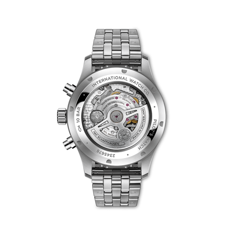 IWC Schaffhausen, Pilots Watch Chronograph Armbanduhr aus Stahl, Referenz IW378002, Produktaufnahme