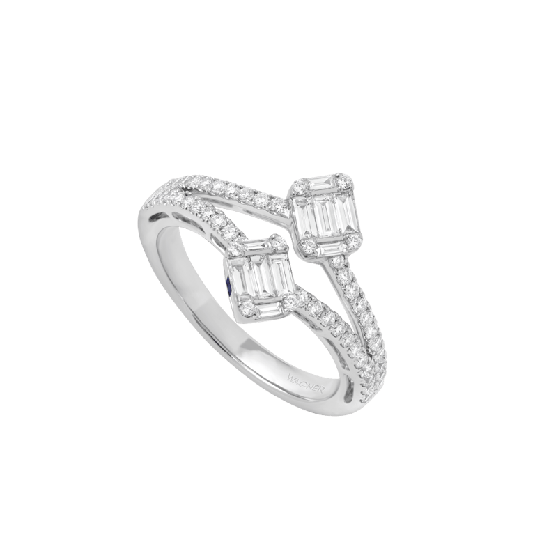 Signature Ring aus 18 Kt Weißgold mit Diamanten