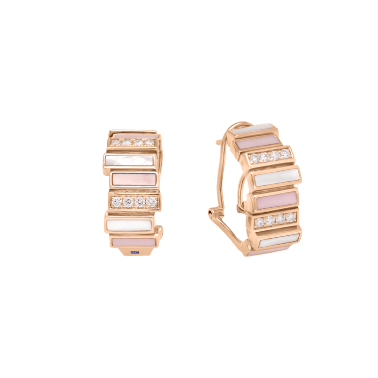 Seaside Creolen aus 18 Kt Roségold mit Diamanten und Perlmutt
