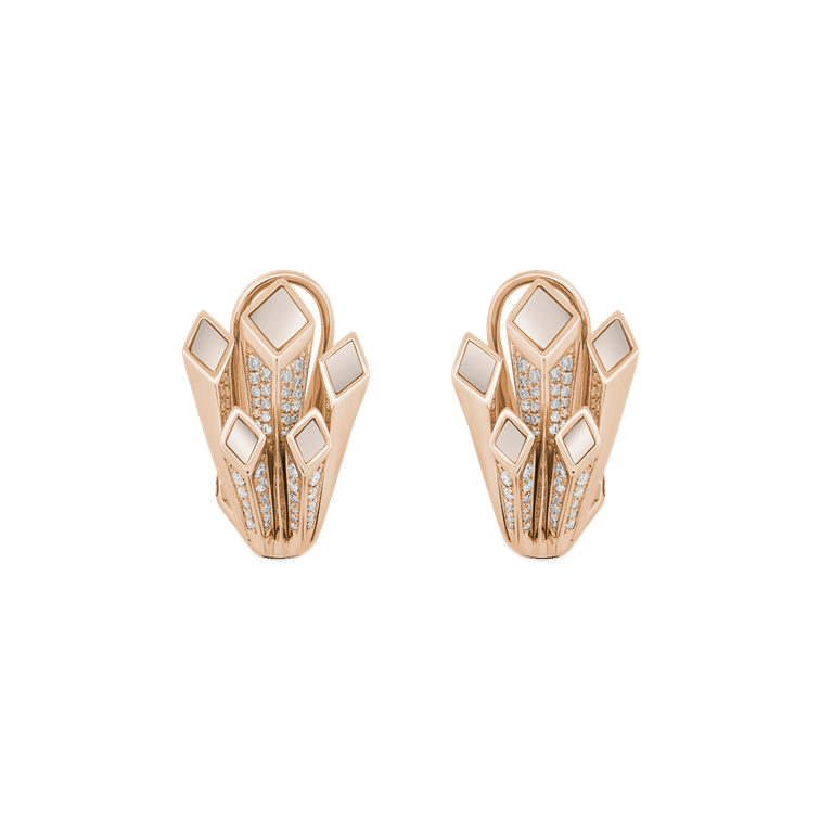 Seaside Ohrschmuck aus 18 Kt Roségold mit Diamanten und Perlmutt