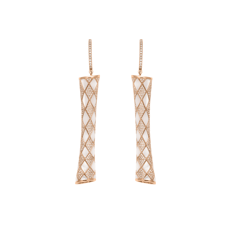 Seaside Ohrschmuck aus 18 Kt Roségold mit Diamanten und Perlmutt