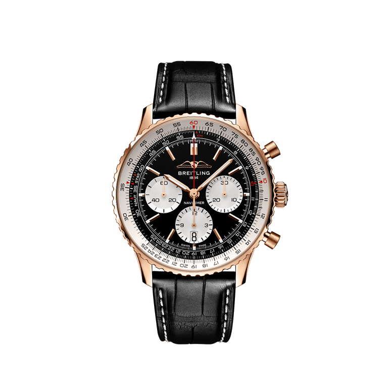 Breitling, Navitimer B01 Chronograph 43 Armbanduhr aus Gold 750 R, Referenz RB0138211B1P1, Produktaufnahme