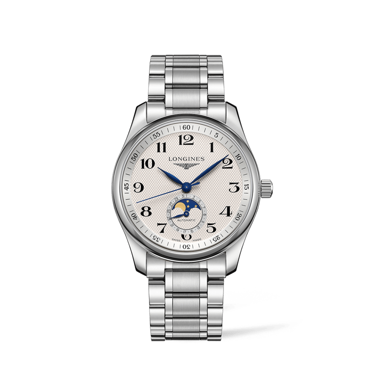 Longines, Master Collection Moonphase Armbanduhr aus Stahl, Referenz L2.909.4.78.6, Produktaufnahme