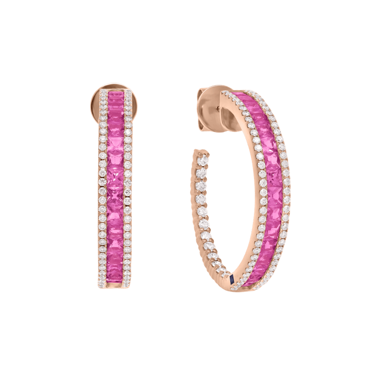 Jolie Ohrschmuck aus 18 Kt Roségold mit Diamanten und Saphir