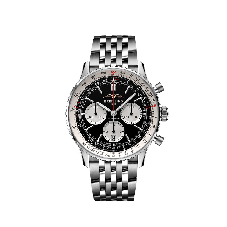 Breitling, Navitimer B01 Chronograph 43 Armbanduhr aus Stahl, Referenz AB0138211B1A1, Produktaufnahme