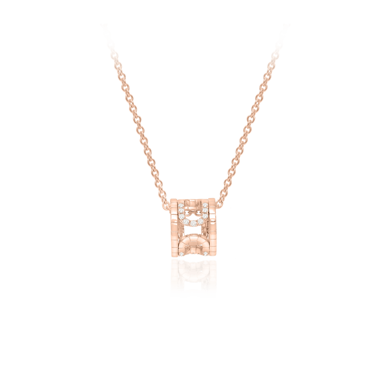 Rivière-Flow Halsschmuck aus 18 Kt Roségold mit Diamanten