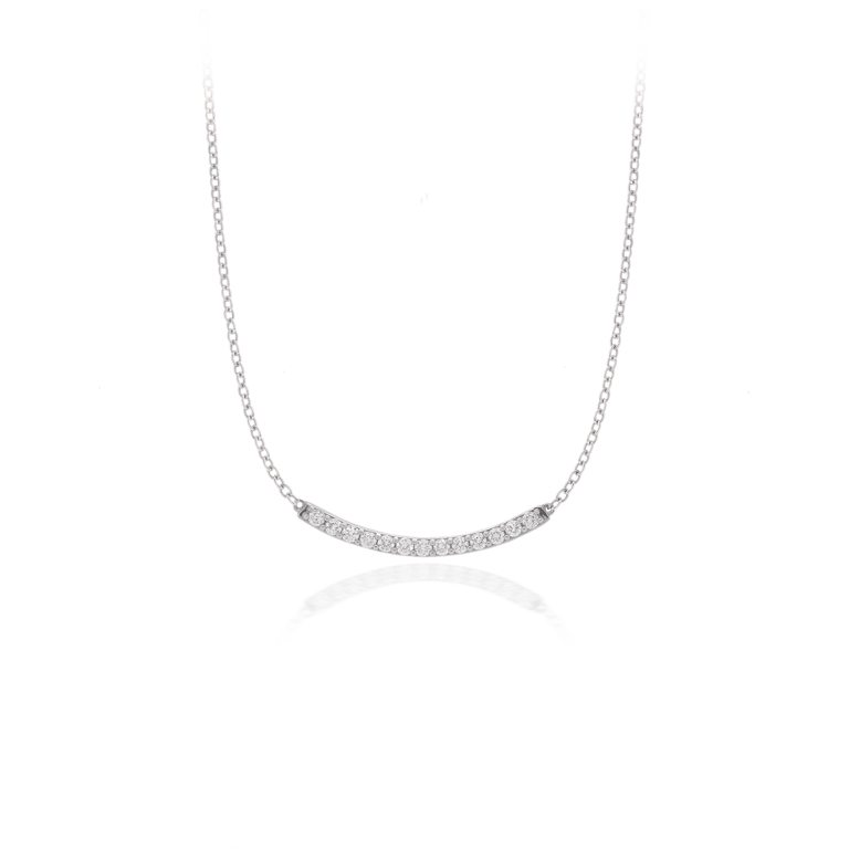 Rivière-Flow Collier aus 18 Kt Weißgold mit Diamanten