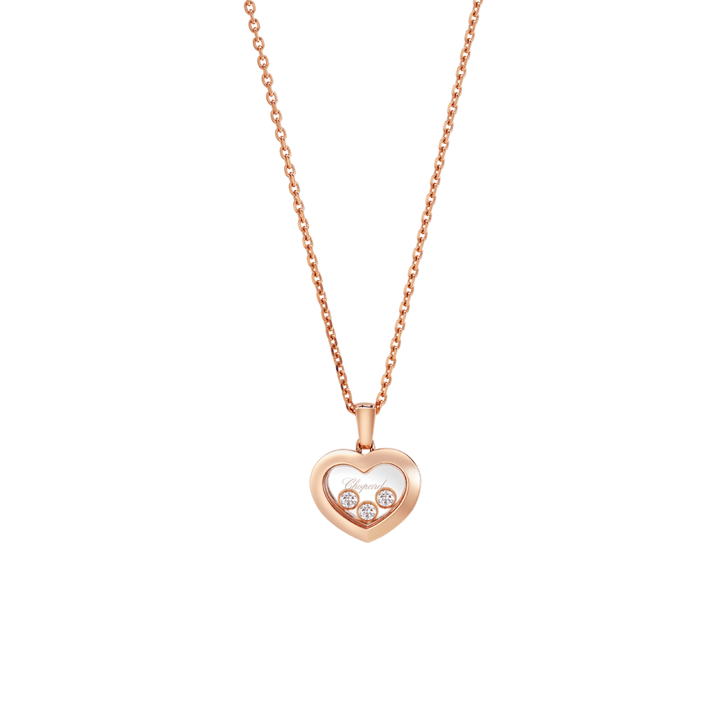 Chopard Happy Diamonds Pendant with chain 18 Kt Rose Gold 0 15 ct Diamonds Juwelier Wagner