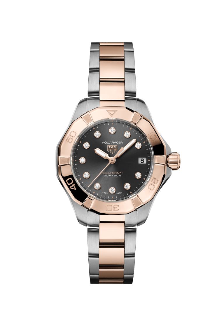 TAG Heuer, Aquaracer Professional 200 Solargraph Armbanduhr aus Stahl / Vergoldet, Referenz WBP1324.BB0005, Produktaufnahme