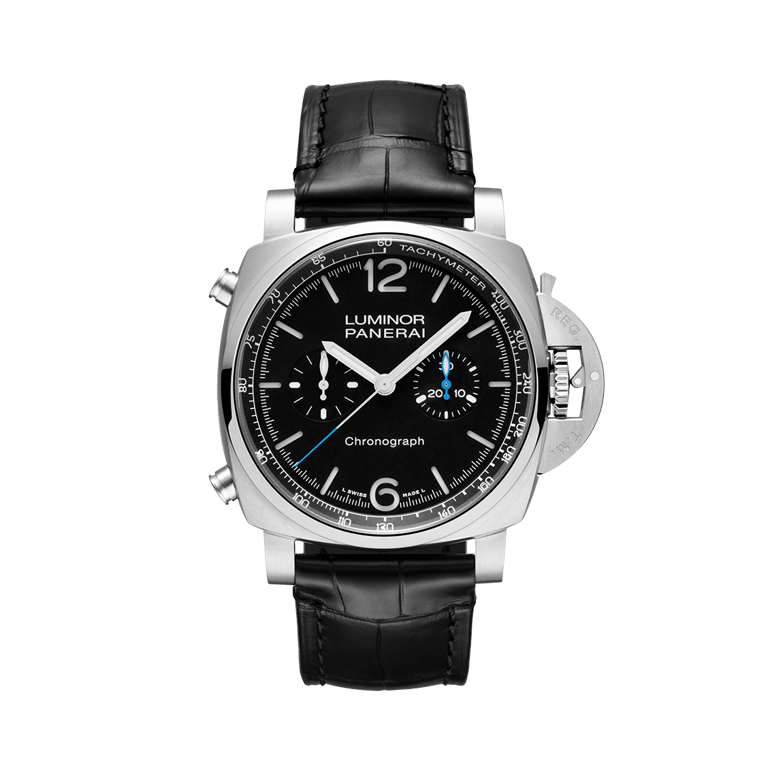 Panerai, Luminor Chrono Armbanduhr aus Stahl, Referenz PAM01109, Produktaufnahme