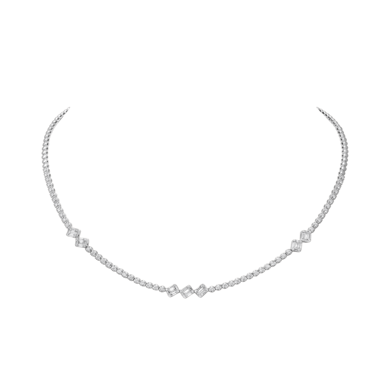 Signature Collier aus 18 Kt Weißgold mit Diamanten