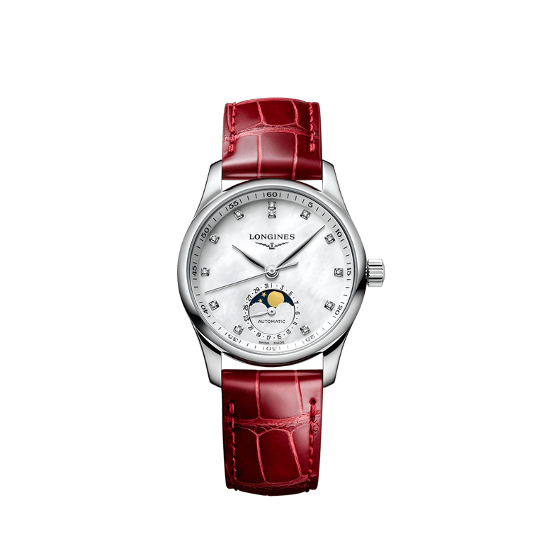 Longines, Longines Master Collection Armbanduhr aus Edelstahl, Referenz L2.409.4.87.2, Produktaufnahme