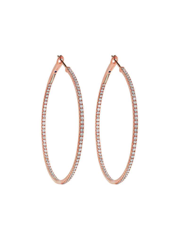 Wagner - Rivière Brillant - Earrings - 18 Kt Rose Gold 1,62 ct Diamonds -  Juwelier Wagner