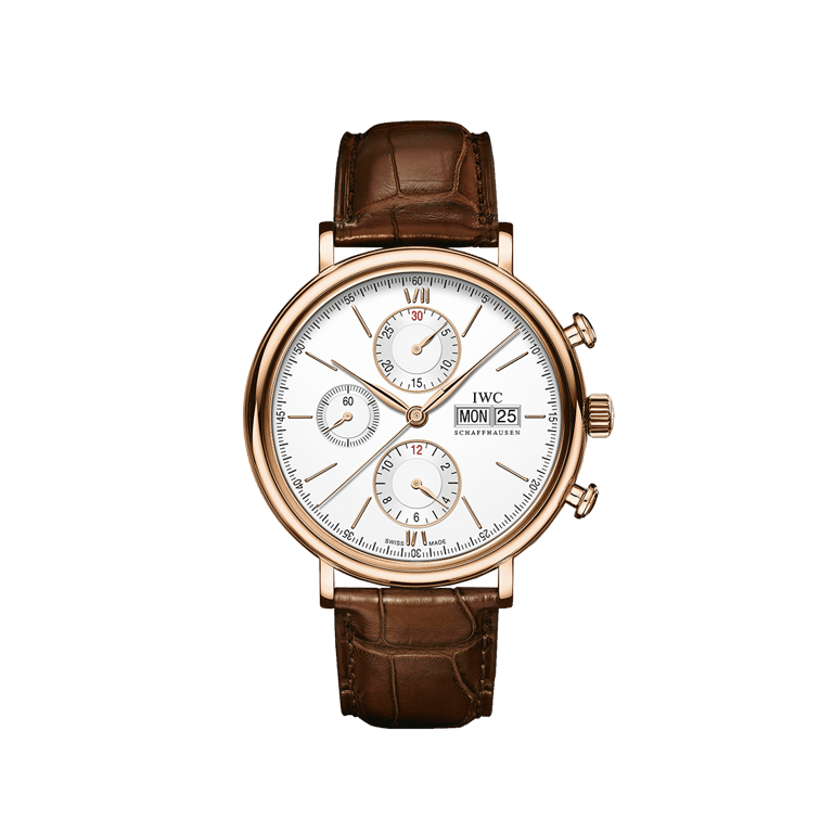 IWC Schaffhausen, Portofino Chronograph Armbanduhr aus Gold 750 R, Referenz IW391025, Produktaufnahme