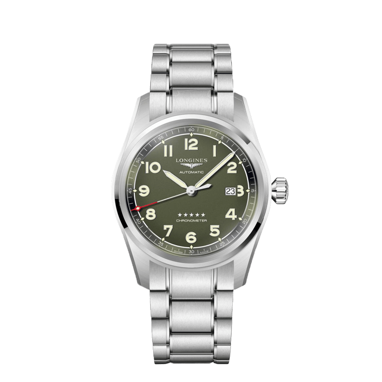 Longines, Longines Spirit Automatic 42 Armbanduhr aus Stahl, Referenz L3.811.4.03.6, Produktaufnahme