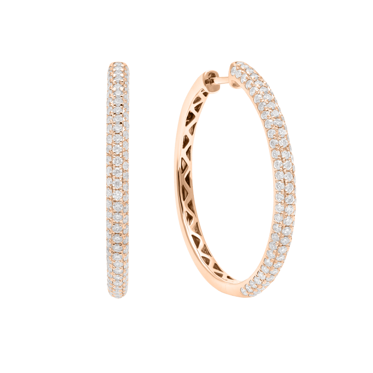 Starlight Creolen aus 18 Kt Roségold mit Diamanten