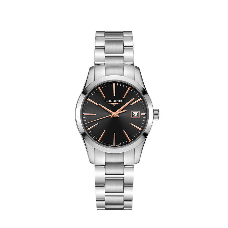 Longines, Conquest Classic Armbanduhr aus Stahl, Referenz L2.386.4.52.6, Produktaufnahme