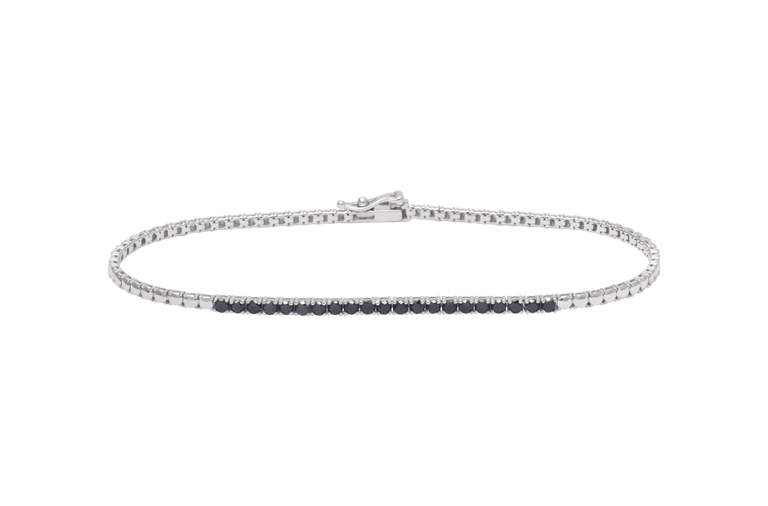 Rivière Brillant Armband aus 18 Kt Weißgold mit schwarzen Diamanten