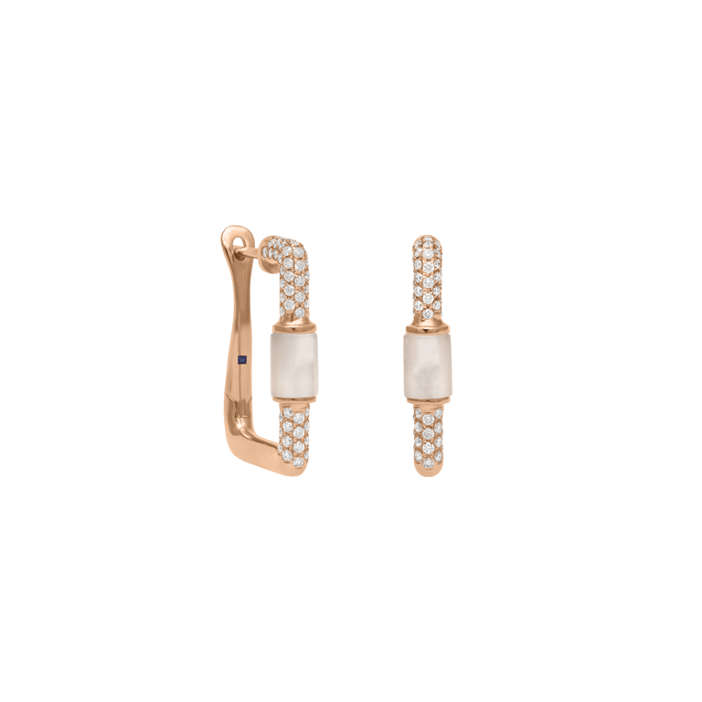 Seaside Ohrschmuck aus 18 Kt Roségold mit Diamanten und Perlmutt