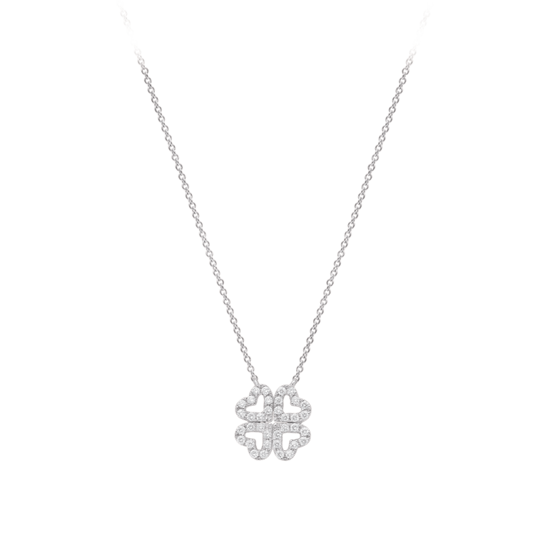 Heart Mini Collier aus 18 Kt Weißgold mit Diamanten