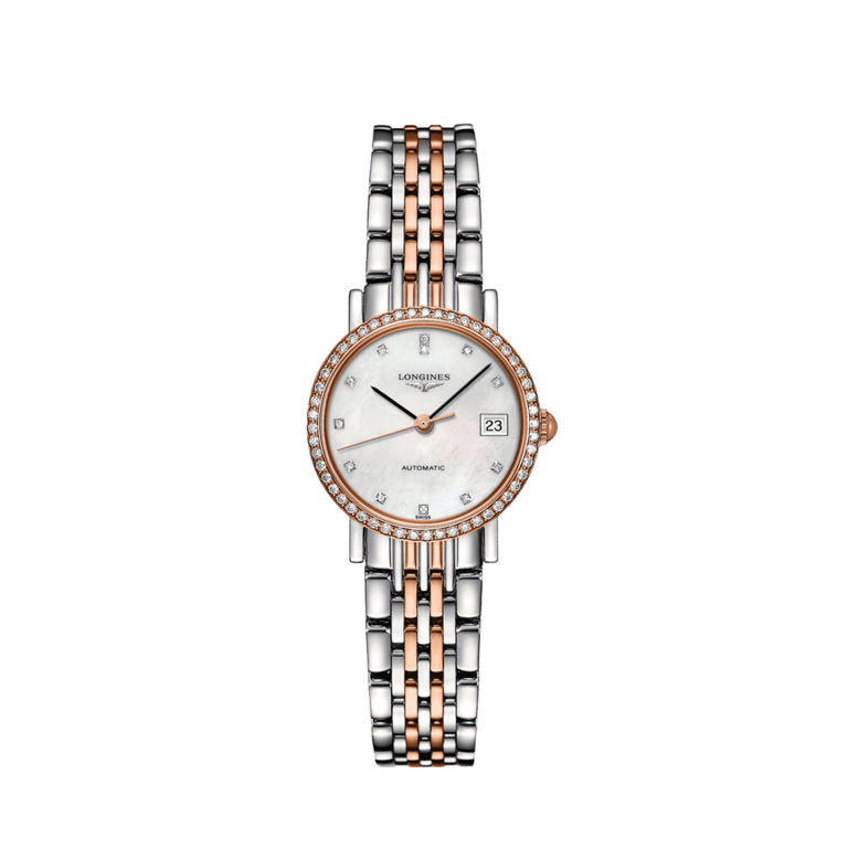 Longines, The Longines Elegant Collection Armbanduhr aus Stahl / Gold 750 R, Referenz L4.309.5.88.7, Produktaufnahme