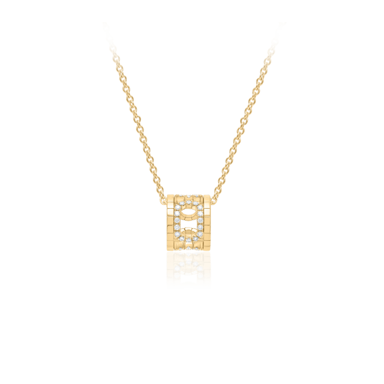 Rivière-Flow Halsschmuck aus 18 Kt Gelbgold mit Diamanten