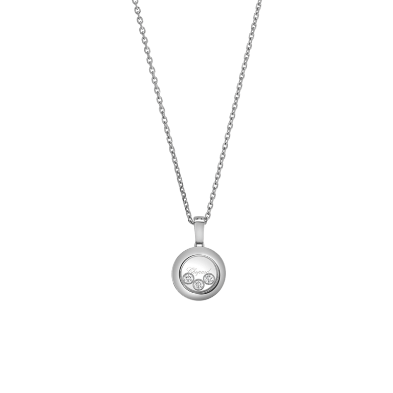 Chopard, Happy Diamonds Anhänger mit Kette aus 18 Kt Weißgold, Referenz CH79A018-1001, Produktaufnahme