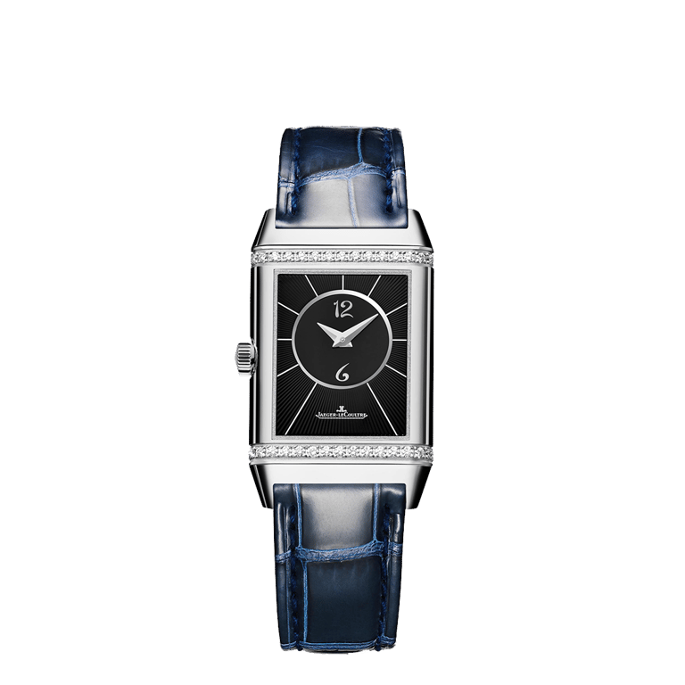 Jaeger LeCoultre, Reverso Classic Medium Duetto Armbanduhr aus Stahl, Referenz 2588422, Produktaufnahme