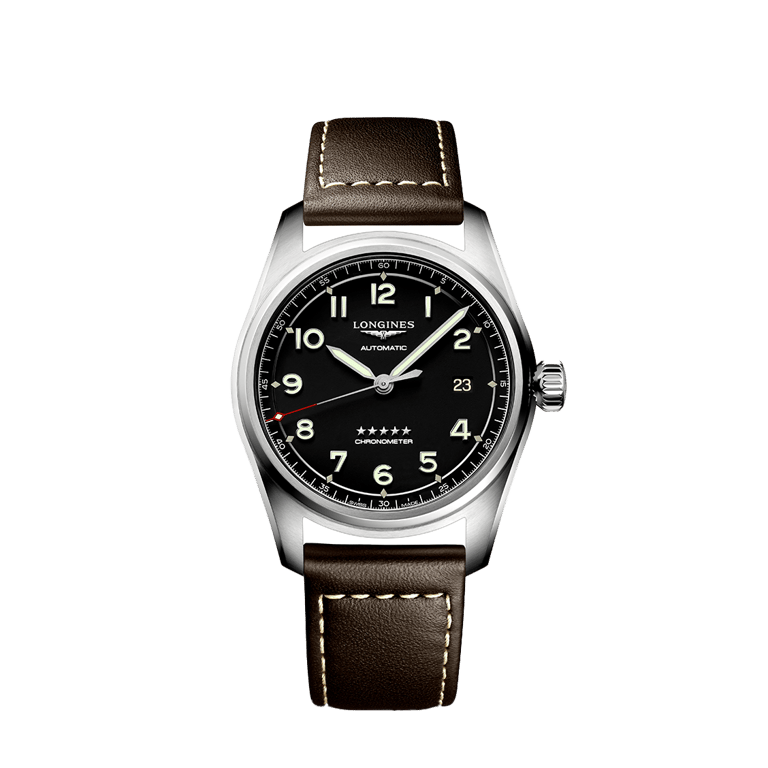 Longines, Longines Spirit Armbanduhr aus Stahl, Referenz L3.810.4.53.0, Produktaufnahme