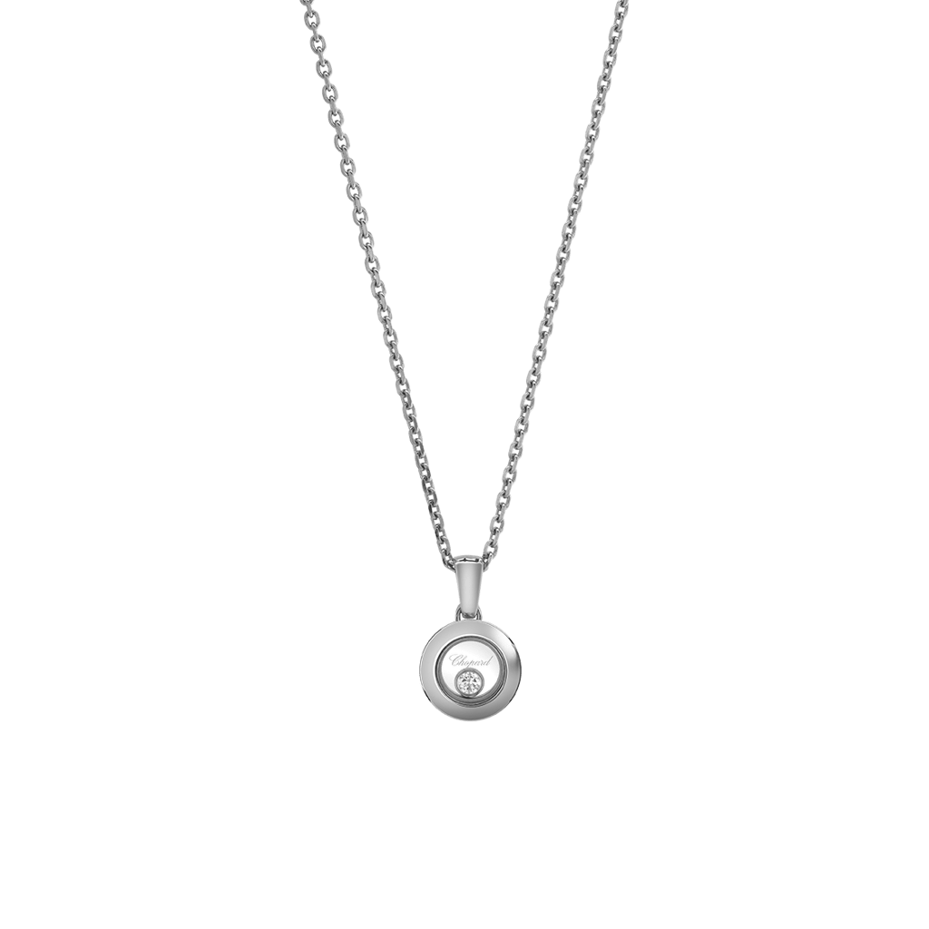 Chopard Happy Diamonds Pendant with chain 18 Kt White Gold 0 05 ct Diamond Juwelier Wagner