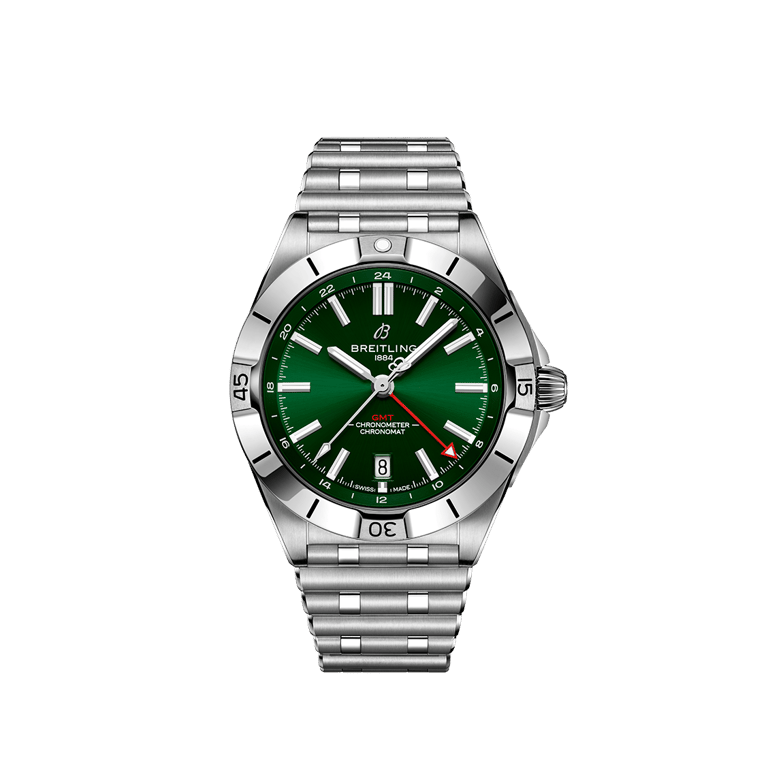 Breitling, Chronomat Automatic 40 GMT Stahl Armbanduhr aus Stahl, Referenz A32398101L1A1, Produktaufnahme
