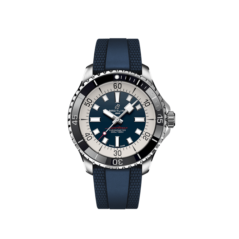 Breitling, Superocean Automatic 44 Armbanduhr aus Stahl, Referenz A17376211C1S1, Produktaufnahme